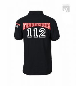 Polo-Shirt "112" Farbkombi. rot/weiß
